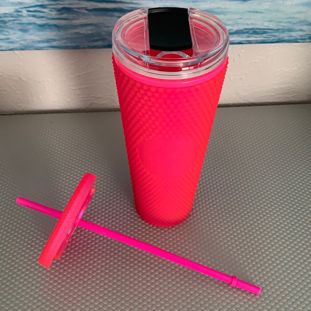New Starbucks pink studded tumbler with sippy lid